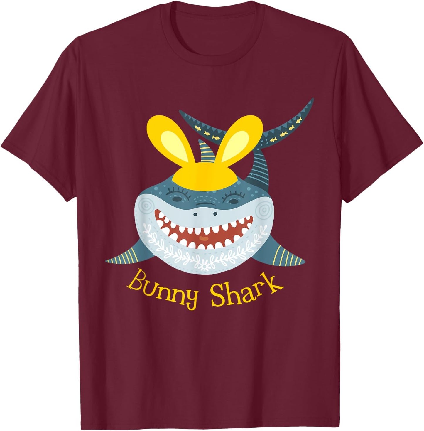 Bunny Shark Funny Easter for Boys, Girls, Men, and Women T-Shirt - T-Shirt | Maroon