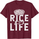 Funny Rice Design Women Rice Asian Food Dish Lovers T-Shirt - T-Shirt | Maroon