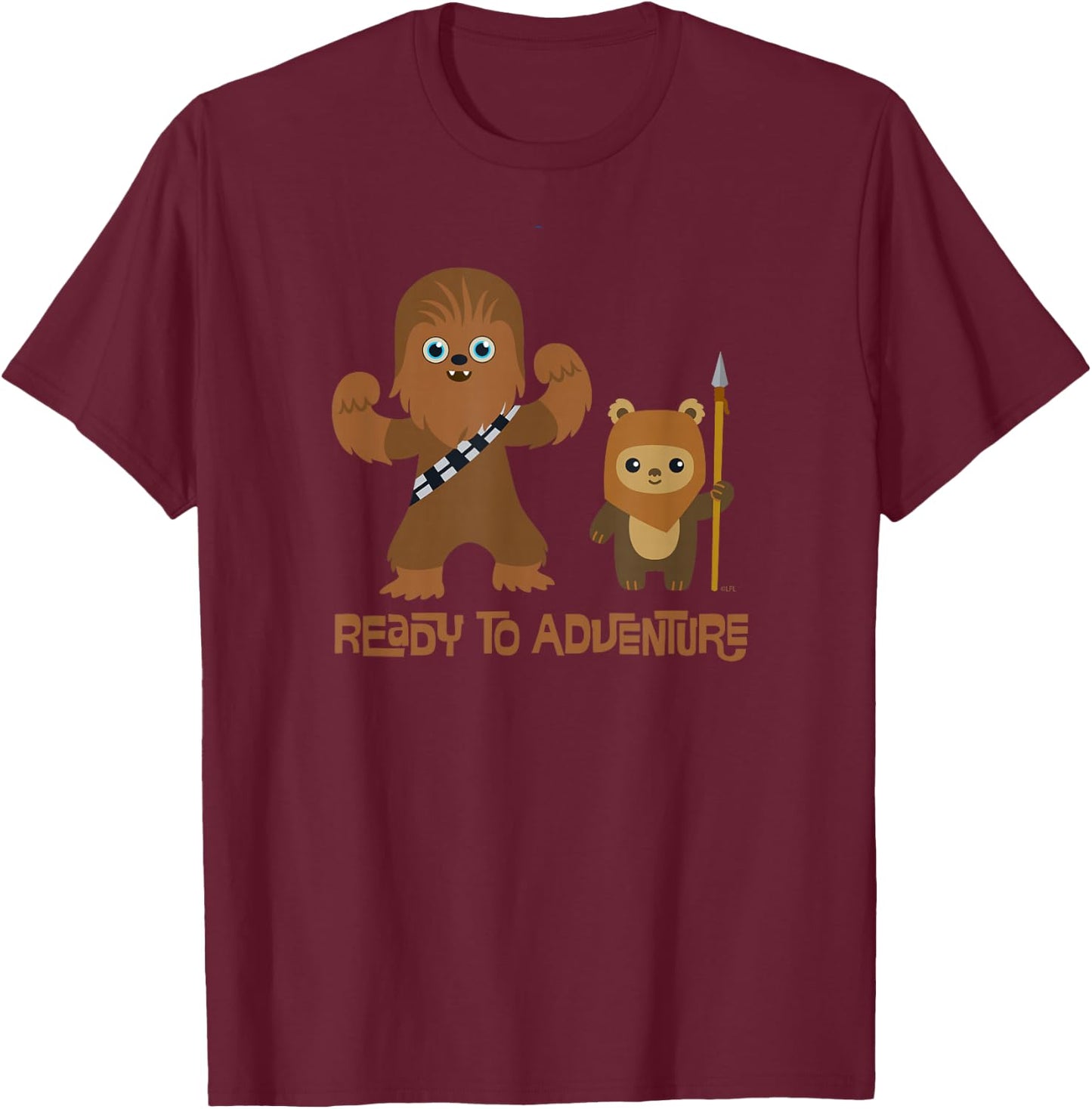 Star Wars Chewbacca and Ewok Ready to Adventure T-Shirt - T-Shirt | Maroon