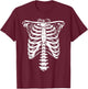 Skeleton Ribcage Costume Halloween T-Shirt - T-Shirt | Maroon