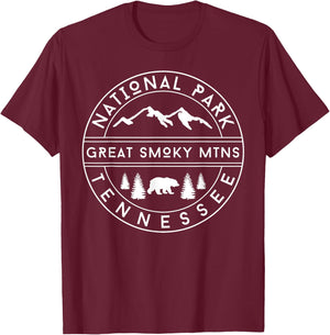 Great Smoky Mountains National Park Tennessee Nature Hiking T-Shirt - T-Shirt | Maroon