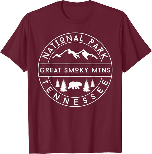 Great Smoky Mountains National Park Tennessee Nature Hiking T-Shirt - T-Shirt | Maroon