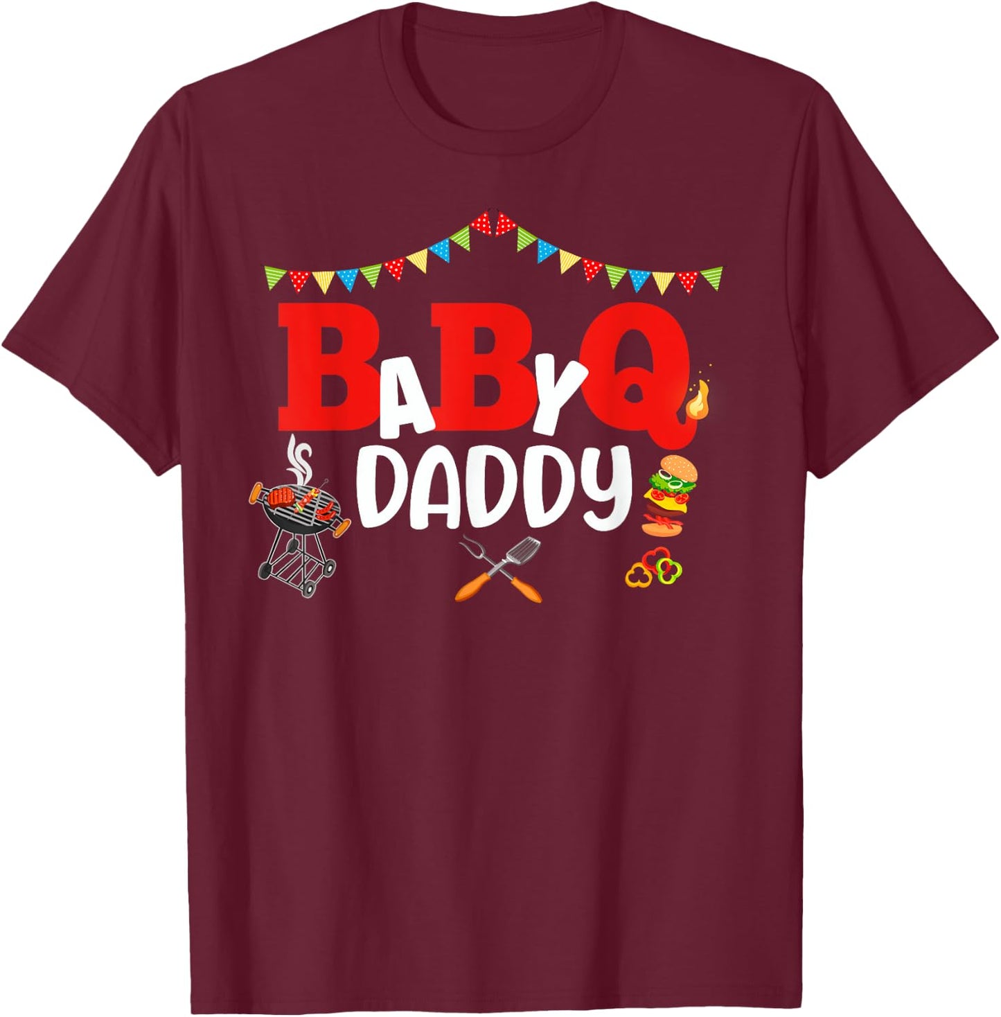 BBQ Baby Shower Gender Reveal Matching Group Outfit T-Shirt - T-Shirt | Maroon