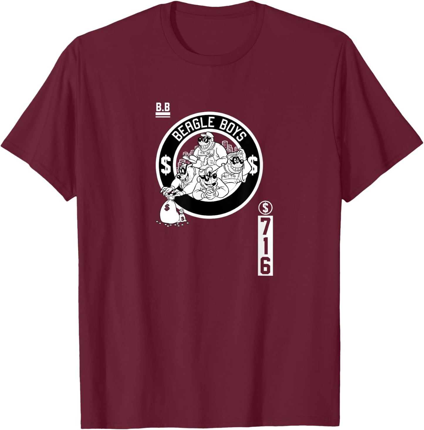 Disney - Ducktales Beagle Boys Money Takers T-Shirt - T-Shirt | Maroon