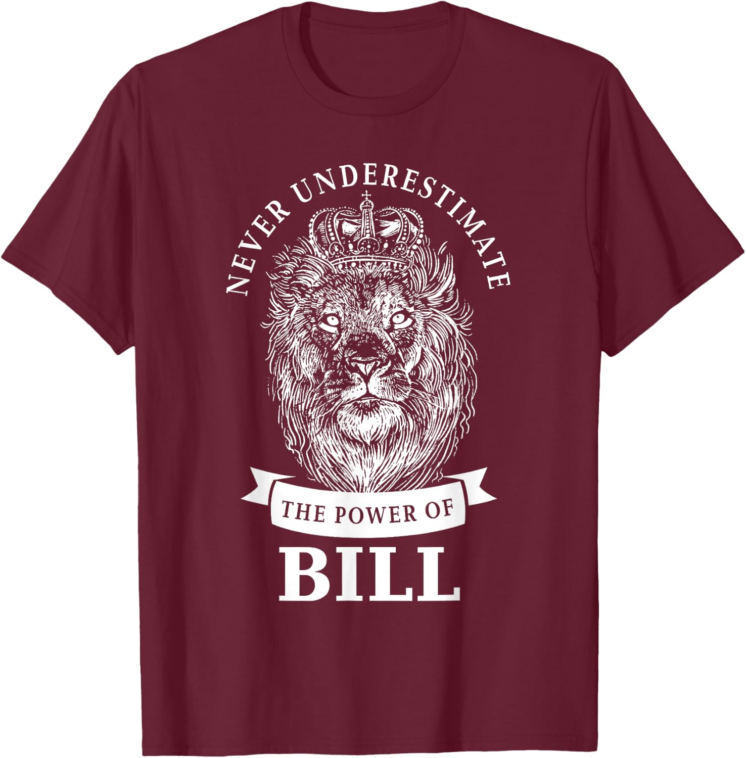 Bill Name Lion T-Shirt - T-Shirt | Maroon