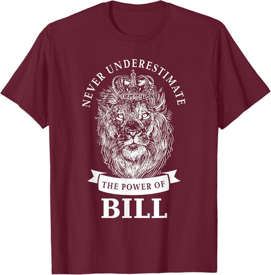 Bill Name Lion T-Shirt - T-Shirt | Maroon