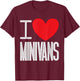 I Love Minivans - Heart Mini Van Funny Parent Mom Dad T-Shirt - T-Shirt | Maroon