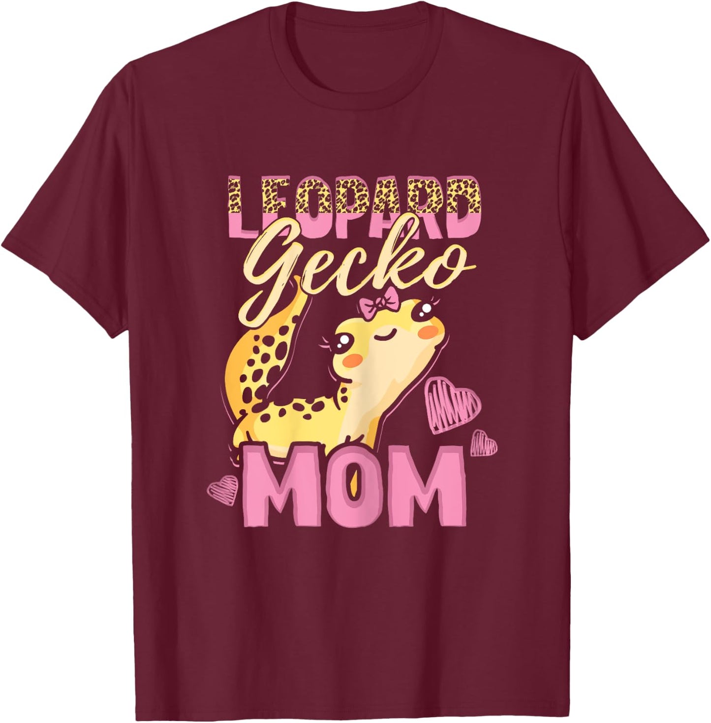 Leopard Gecko Mom Leopard Gecko Mama T-Shirt - T-Shirt | Maroon