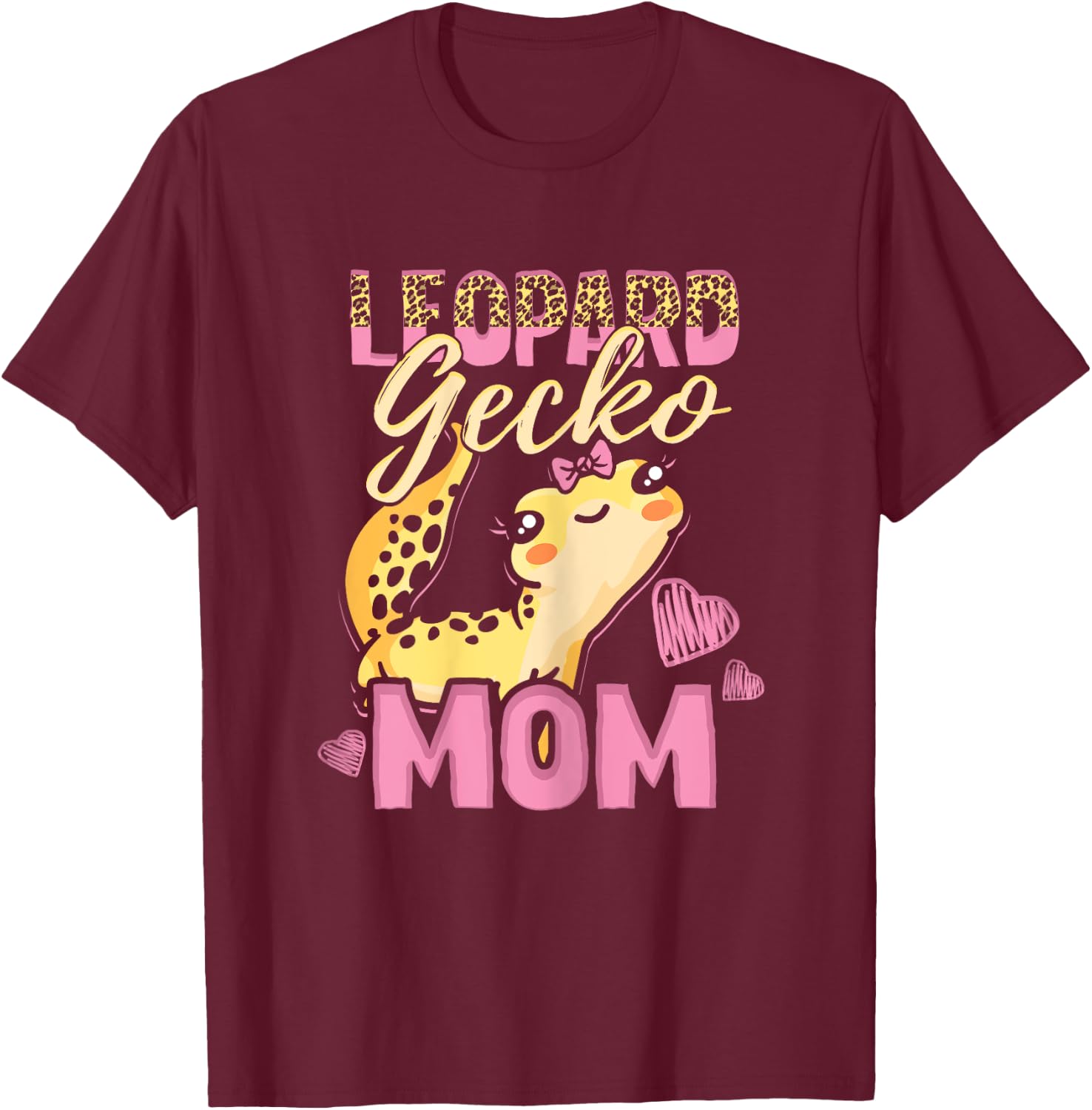 Leopard Gecko Mom Leopard Gecko Mama T-Shirt - T-Shirt | Maroon