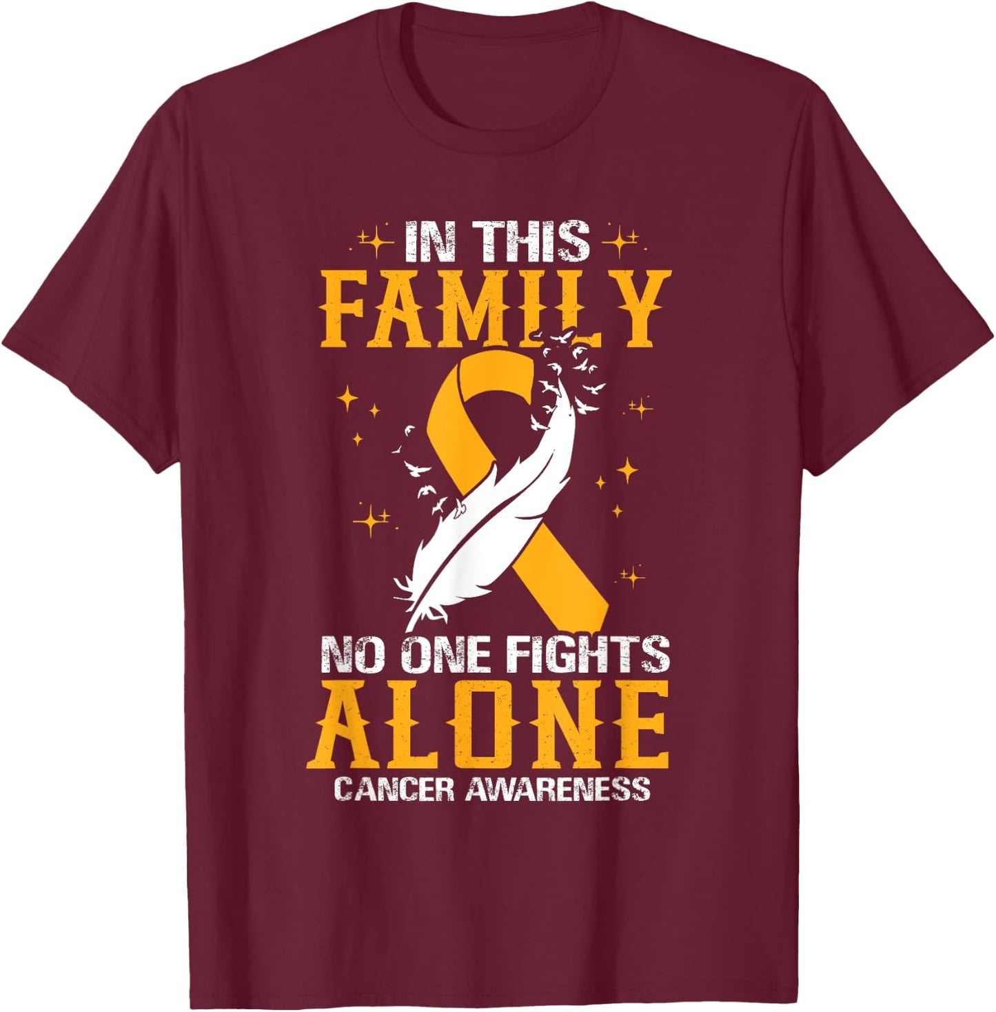 Breast Cancer Awareness, In This Family No One Fight Alone T-Shirt - T-Shirt | Maroon