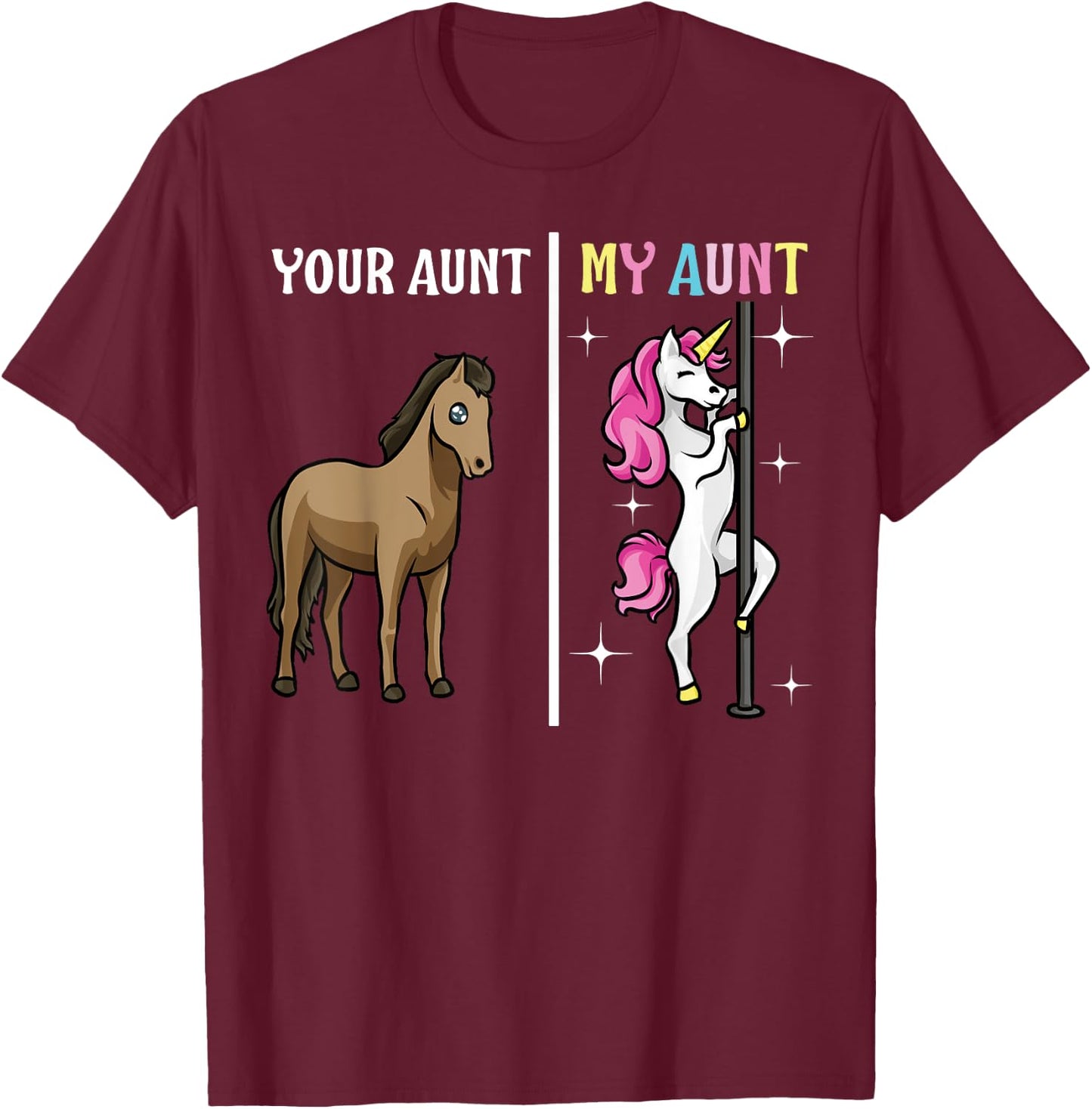 Your Aunt My Aunt Unicorn Gift Matching Family T-Shirt - T-Shirt | Maroon