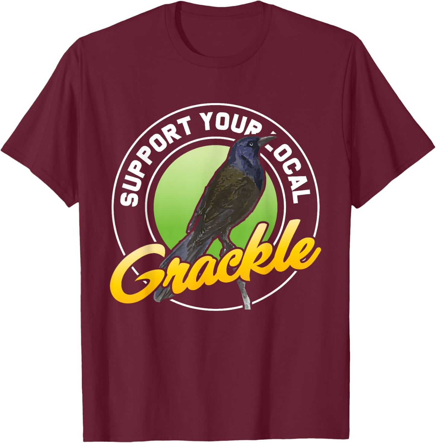 Quiscalus Grackle Bird Kawaii Bird Lover T-Shirt - T-Shirt | Maroon