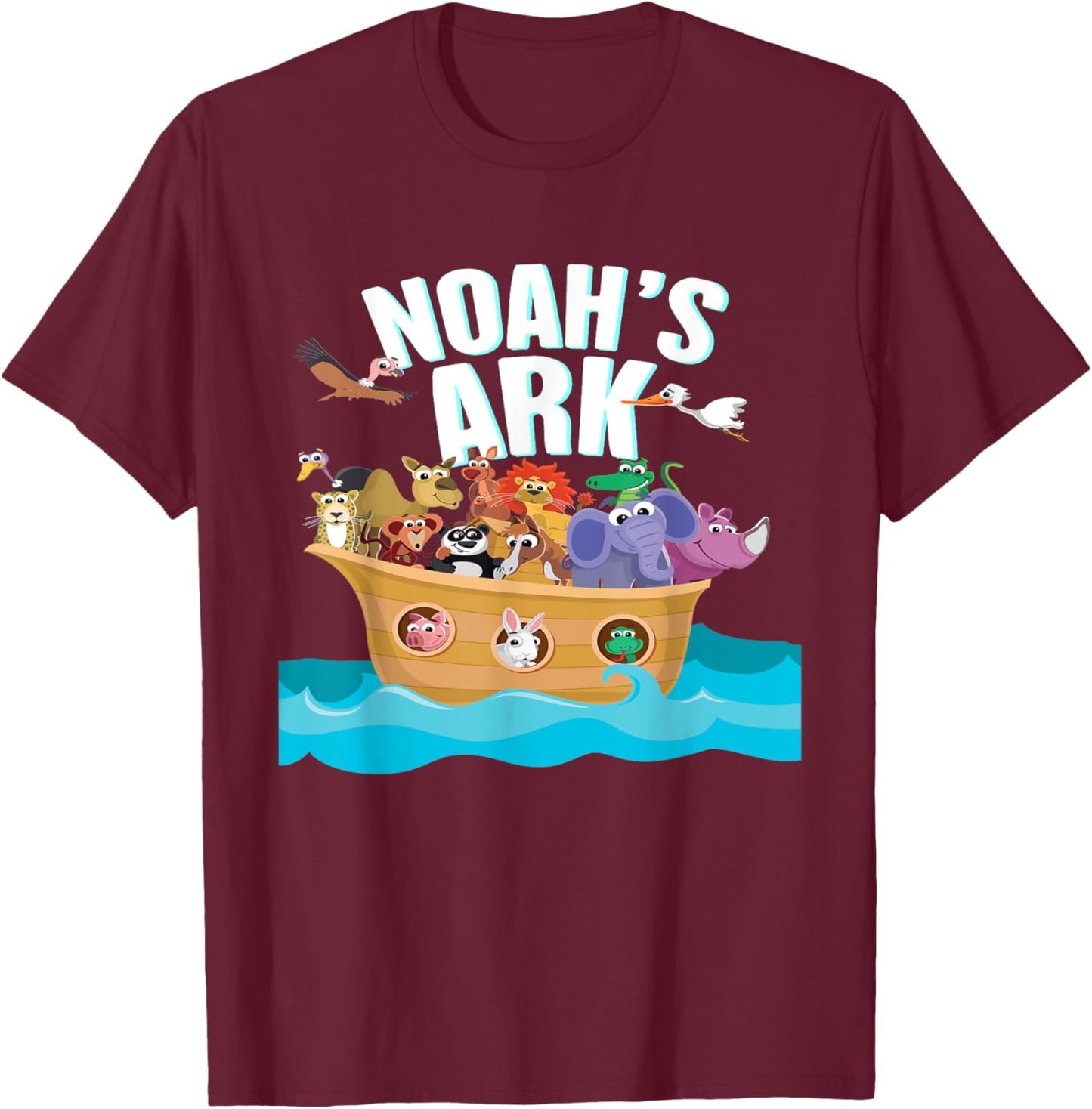 Animal History Bible, Noah's Ark, Religion Comic Gift T-Shirt - T-Shirt | Maroon