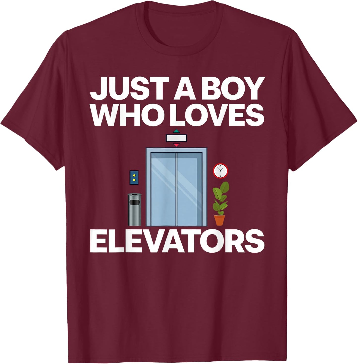 Cool Elevator Art Men Boys Kids Elevator Mechanic Inspector T-Shirt - T-Shirt | Maroon