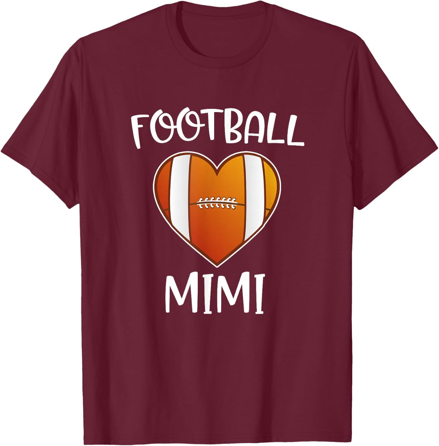 Football Mimi Cute Heart Football Gift Mimi Of A Player T-Shirt - T-Shirt | Maroon