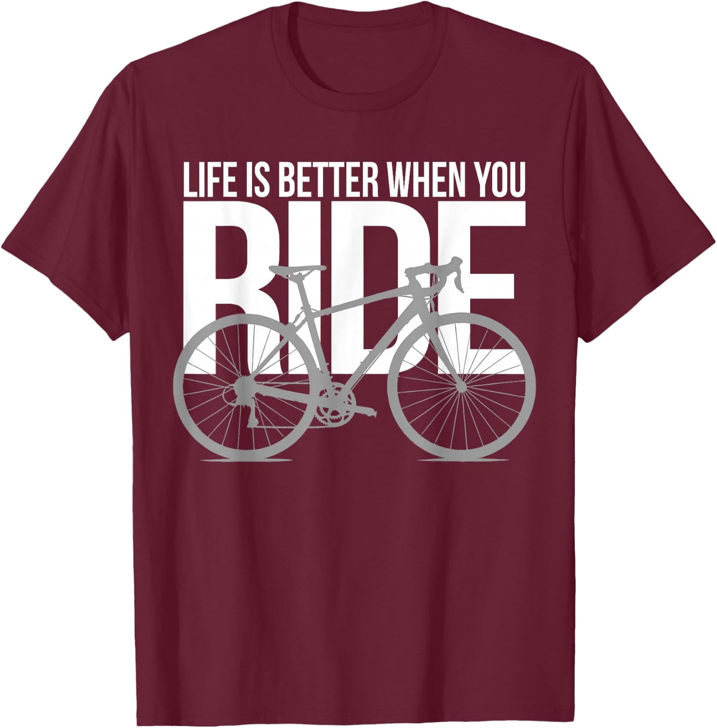 Road Bike Gift T-Shirt - T-Shirt | Maroon
