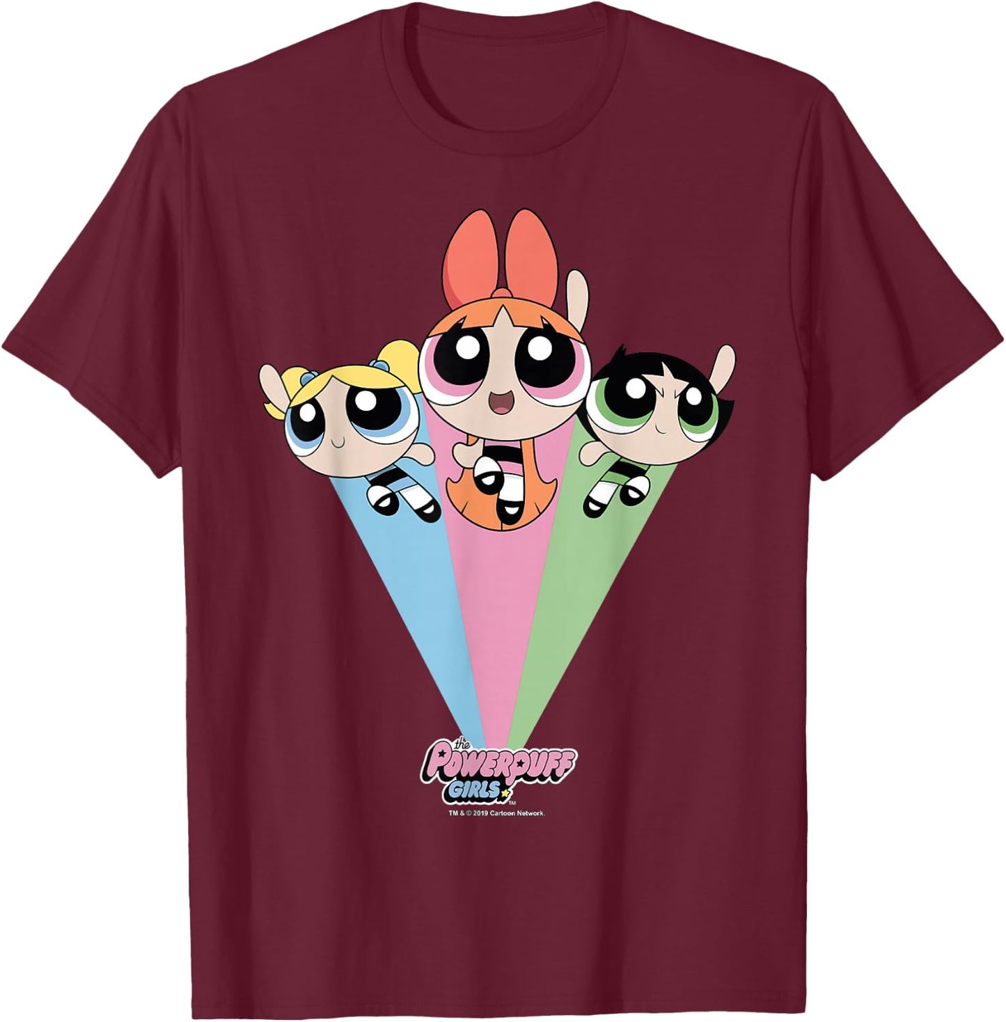 CN The Powerpuff Girls Group Shot Small T-Shirt - T-Shirt | Maroon