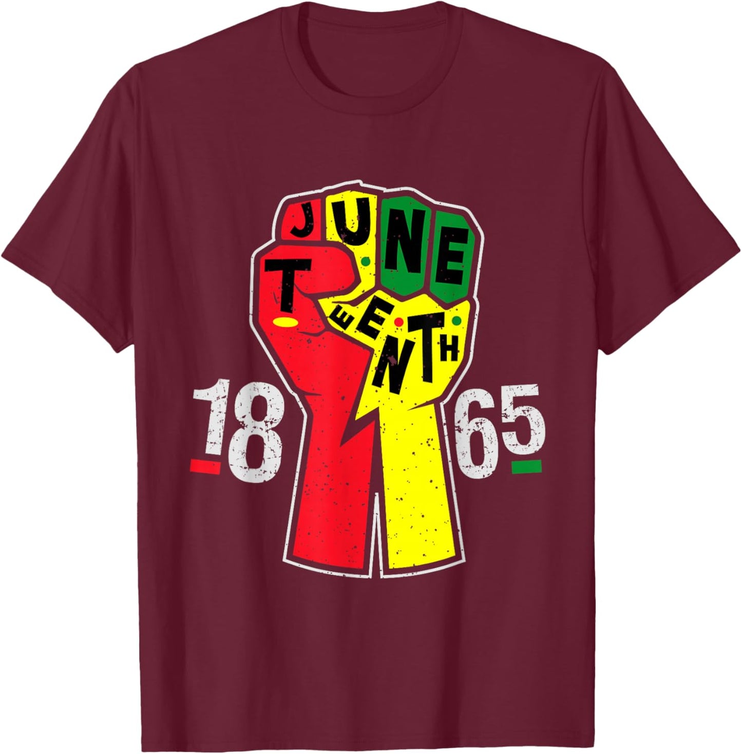 Juneteenth 1865 Black King Black Power Black History Month T-Shirt - T-Shirt | Maroon