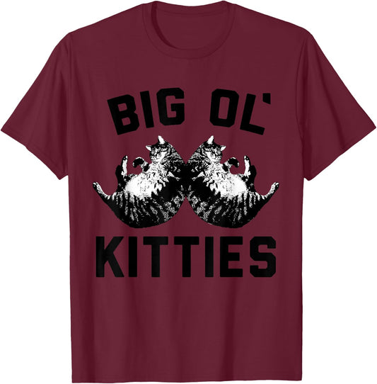 Cat Big Ol Kitties Cat Lover T-Shirt - T-Shirt | Maroon