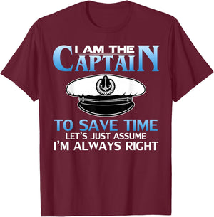 I am The Captain of This Boat Funny Boating/Sailing Gift T-Shirt - T-Shirt | Maroon