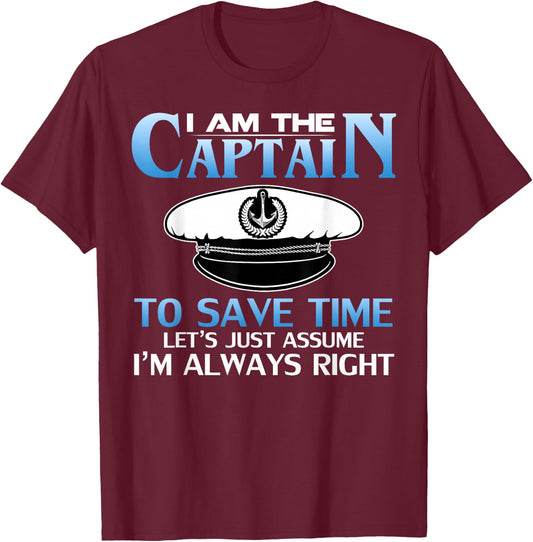 I am The Captain of This Boat Funny Boating/Sailing Gift T-Shirt - T-Shirt | Maroon