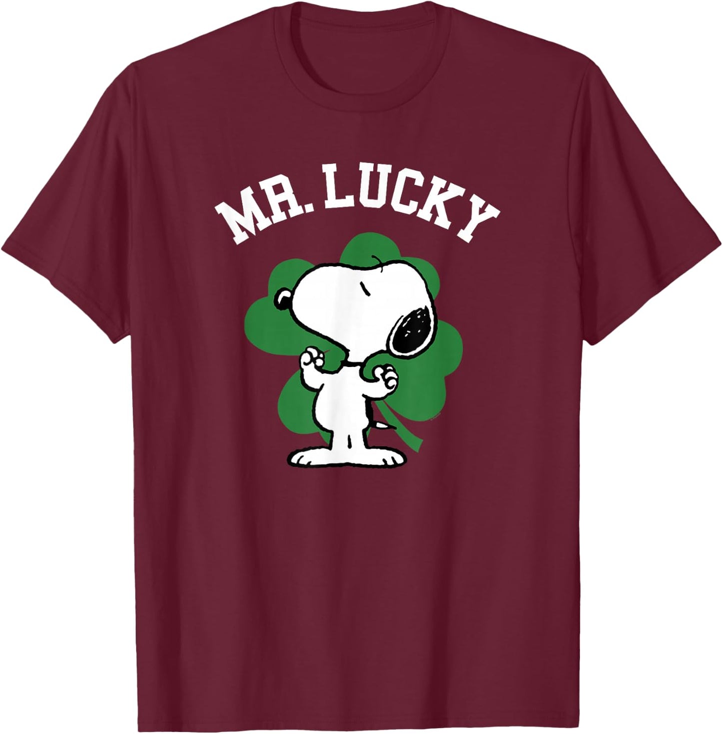 Peanuts St Patrick's Day Snoopy Mr. Lucky T-Shirt - T-Shirt | Maroon