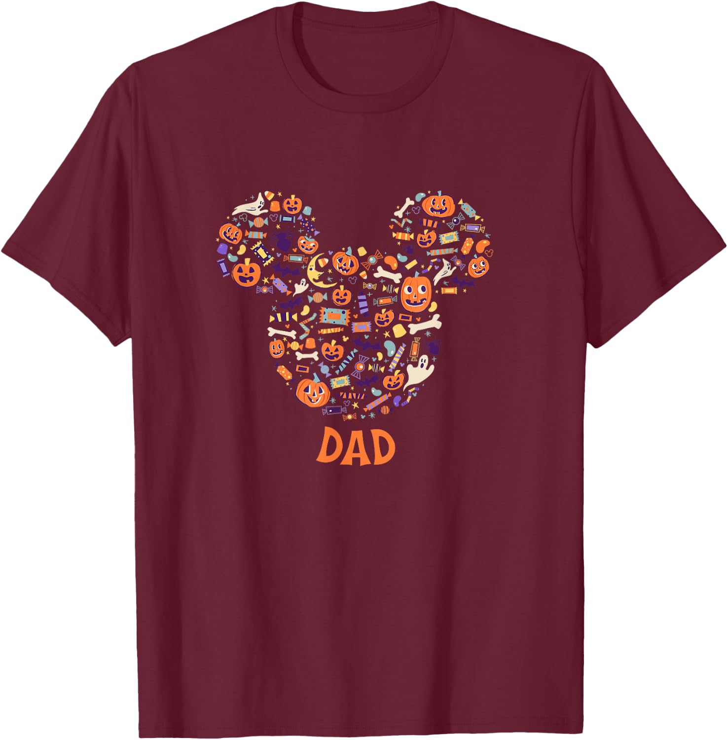 Disney Mickey Mouse Icon Halloween Dad T-Shirt - T-Shirt | Maroon