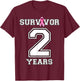 2 Years Breast Cancer Survivor Gifts Pink Ribbon T-Shirt - T-Shirt | Maroon