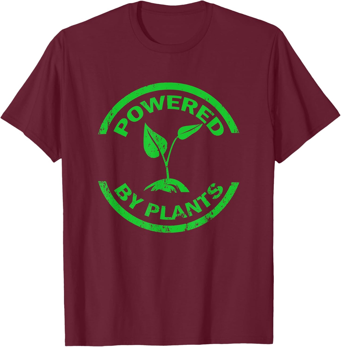 Powered By Plants Vegan Workout T-Shirt - T-Shirt | Maroon