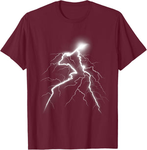Lightning Shirt with a Lightning Bolt Shirt Graphic Design T-Shirt - T-Shirt | Maroon