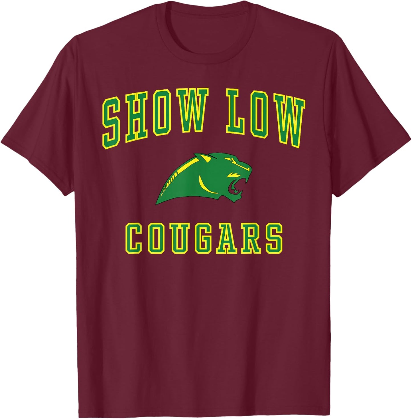 Show Low High School Cougars C1 T-Shirt - T-Shirt | Maroon