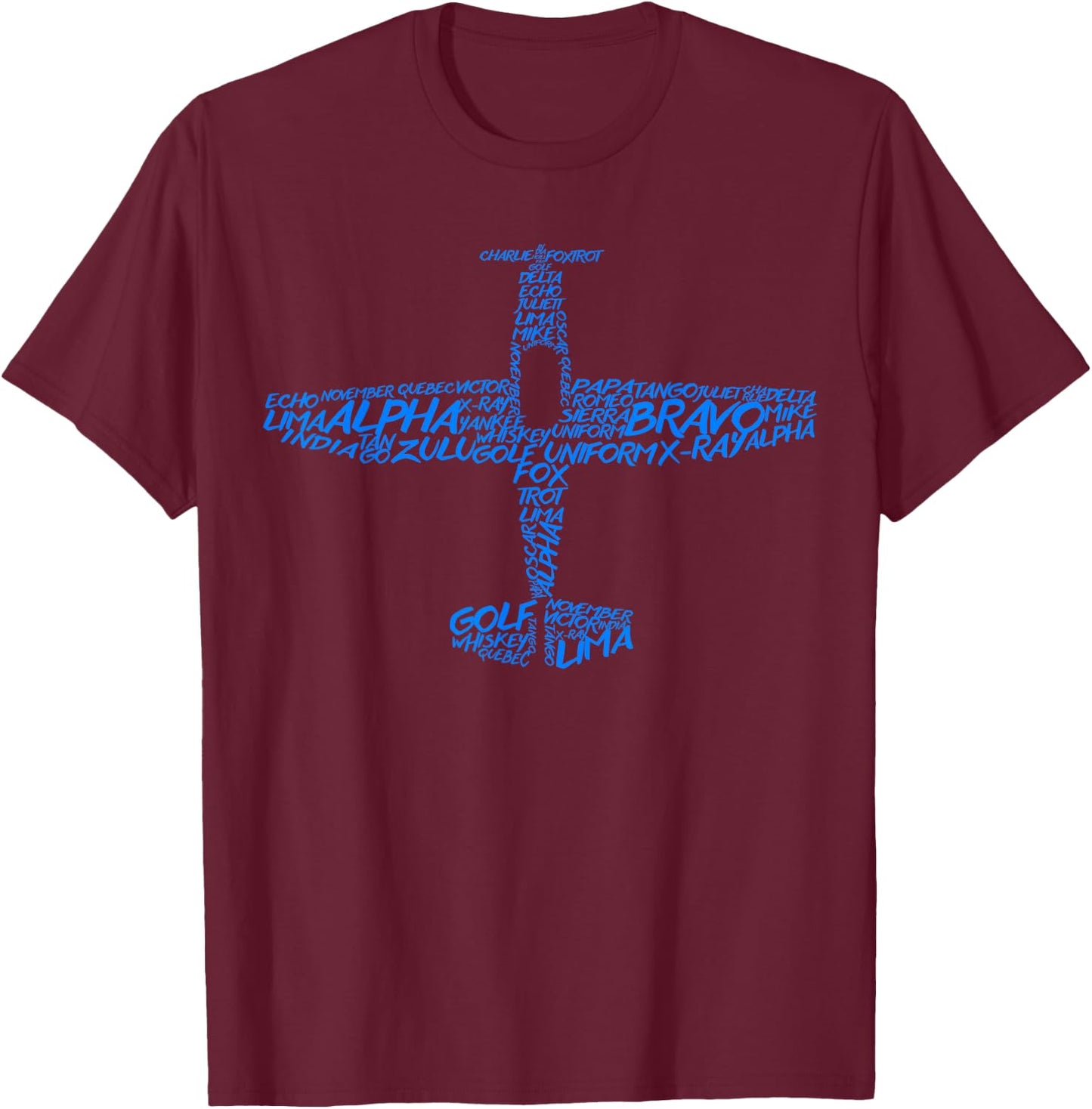 Phonetic Alphabet | Pilot Airplane T-Shirt - T-Shirt | Maroon