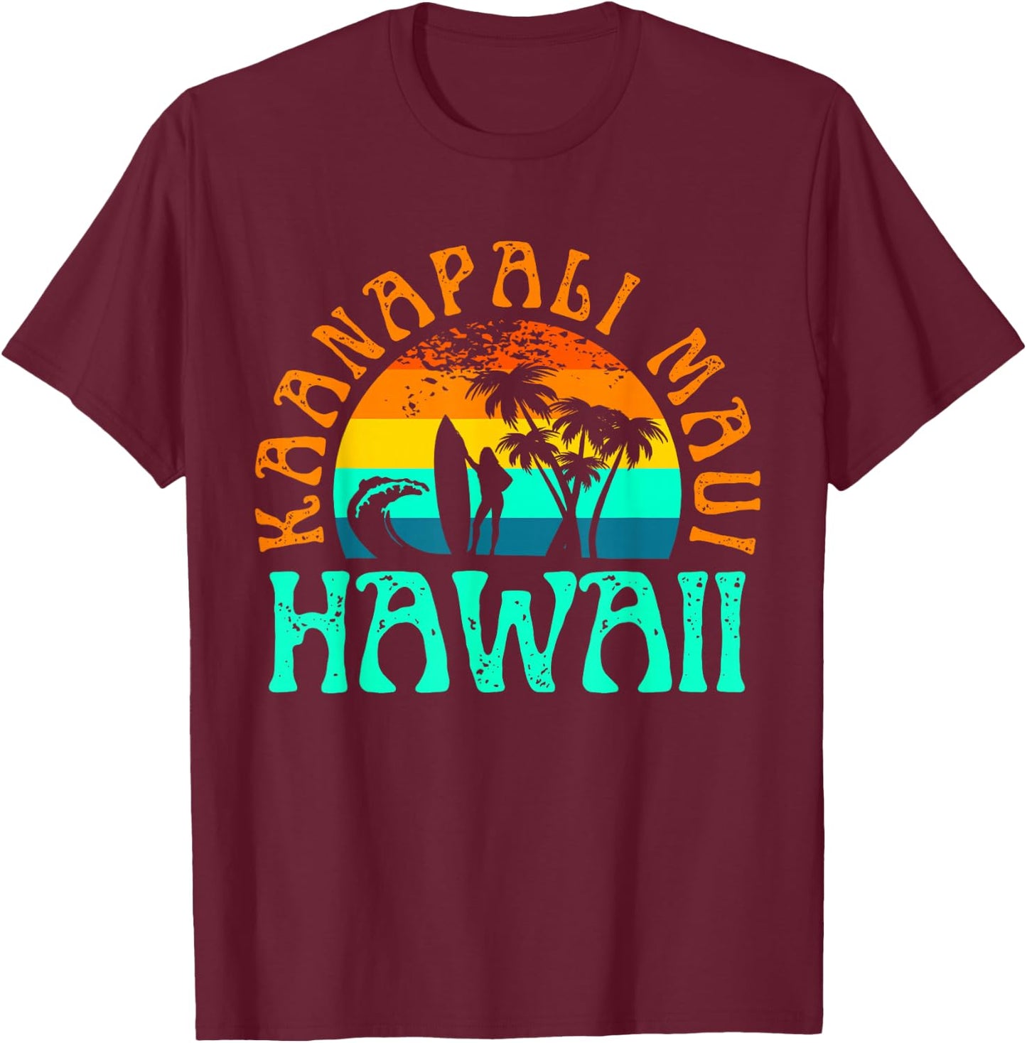 Kaanapali Maui Hawaii T-Shirt - T-Shirt | Maroon