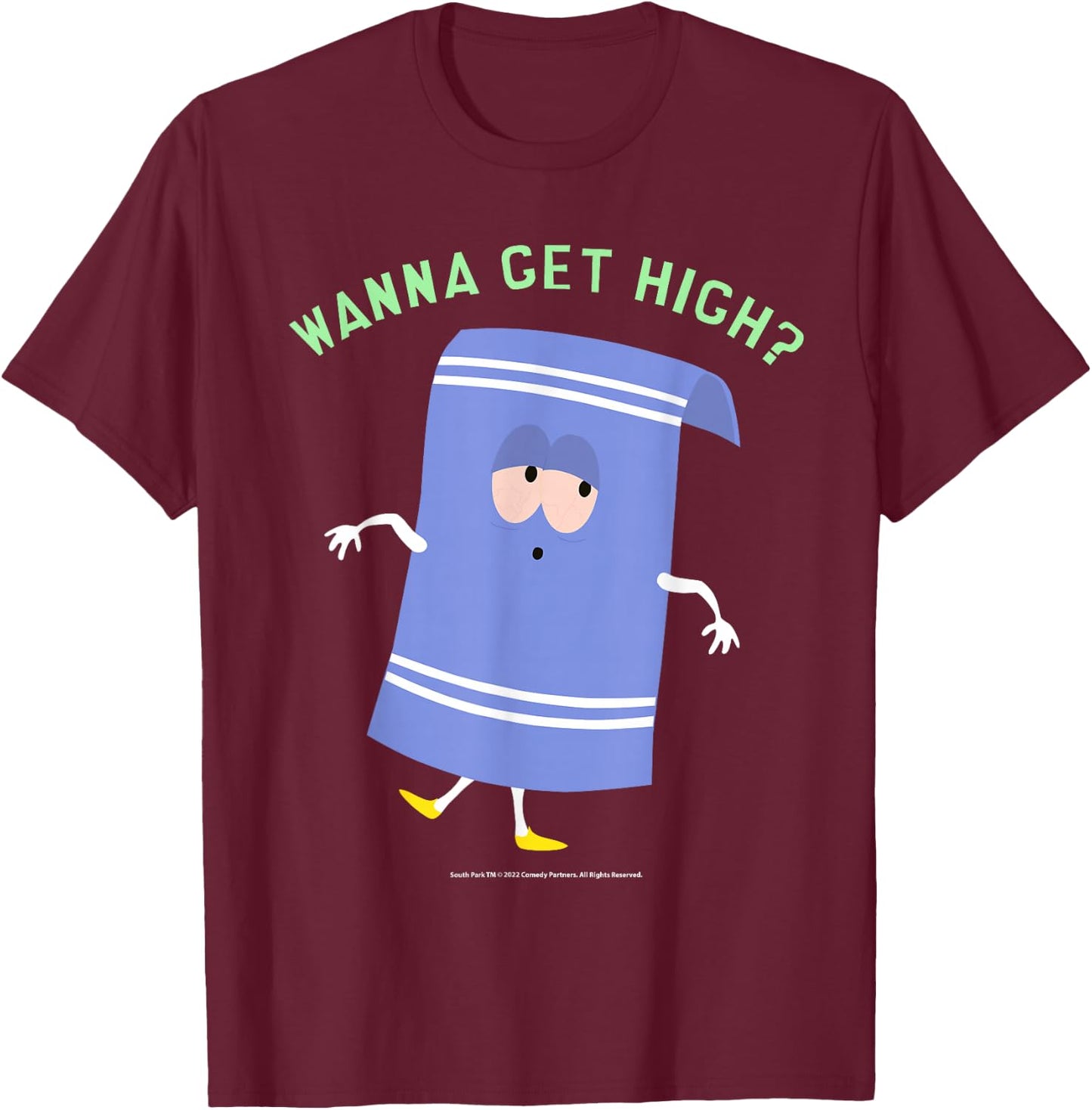South Park Wanna Get High T-Shirt - T-Shirt | Maroon