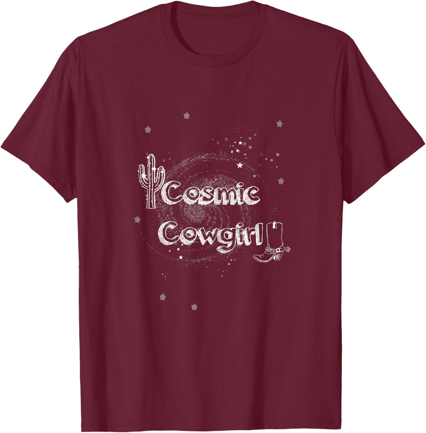 Cowgirl, space, desert, cosmic cowgirl, galaxy T-Shirt - T-Shirt | Maroon