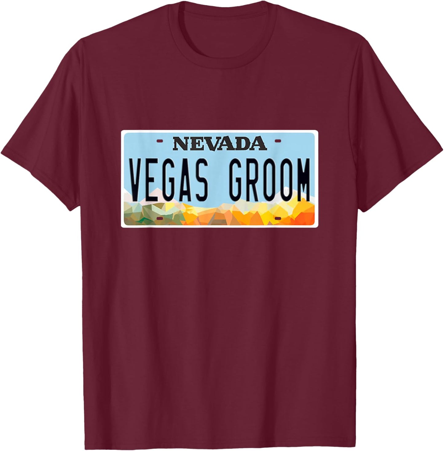Las Vegas Groom Bride Match Wedding Bachelorette Honeymoon T-Shirt - T-Shirt | Maroon