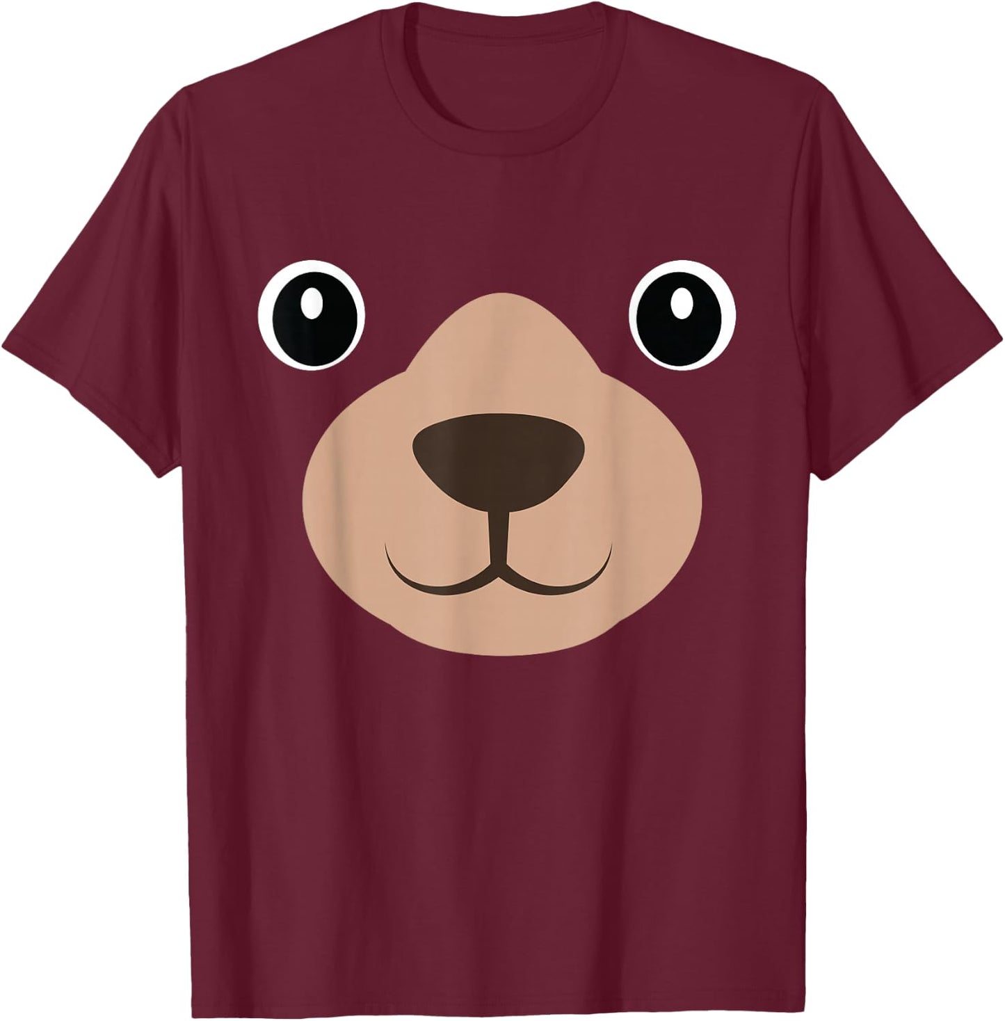 Halloween Mama Bear Face Costume Kids Bear Face Costume T-Shirt - T-Shirt | Maroon