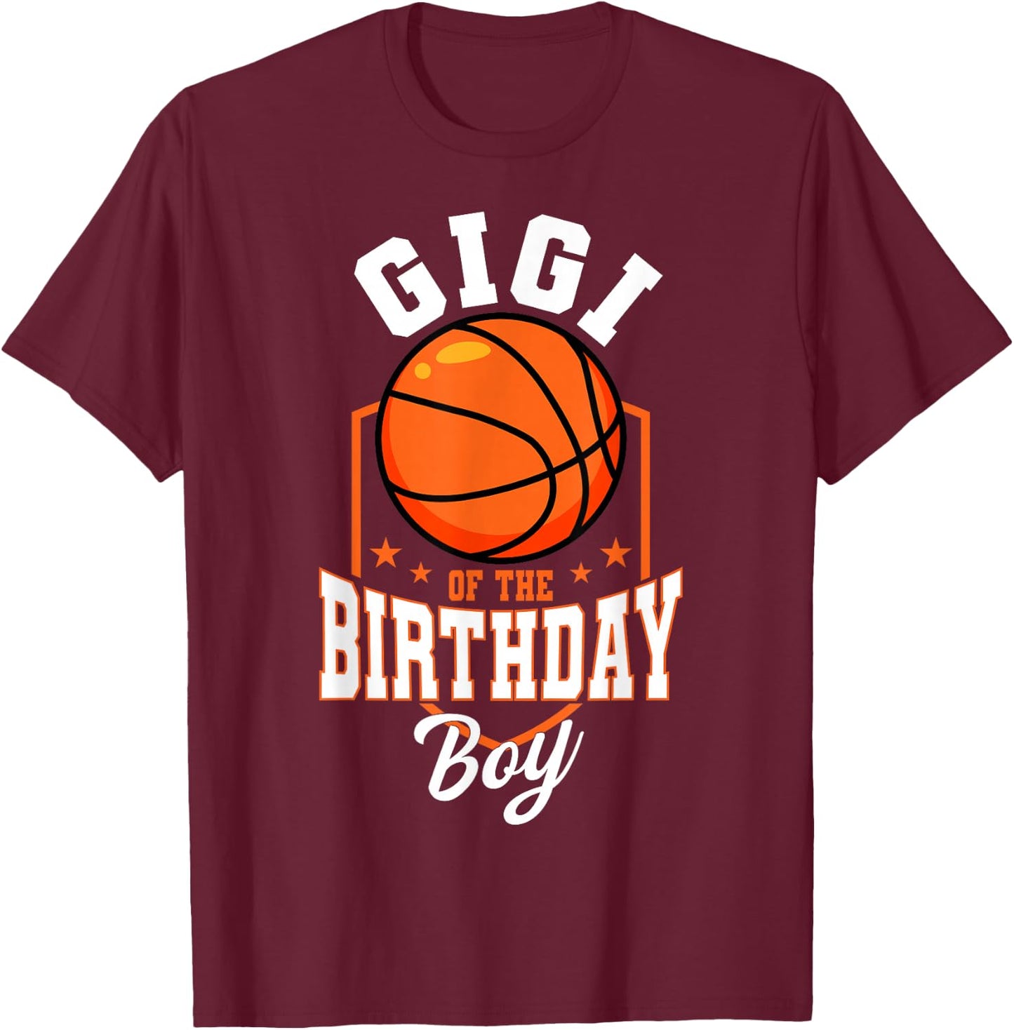 Gigi Of The Birthday Boy Basketball Theme Bday Party T-Shirt - T-Shirt | Maroon