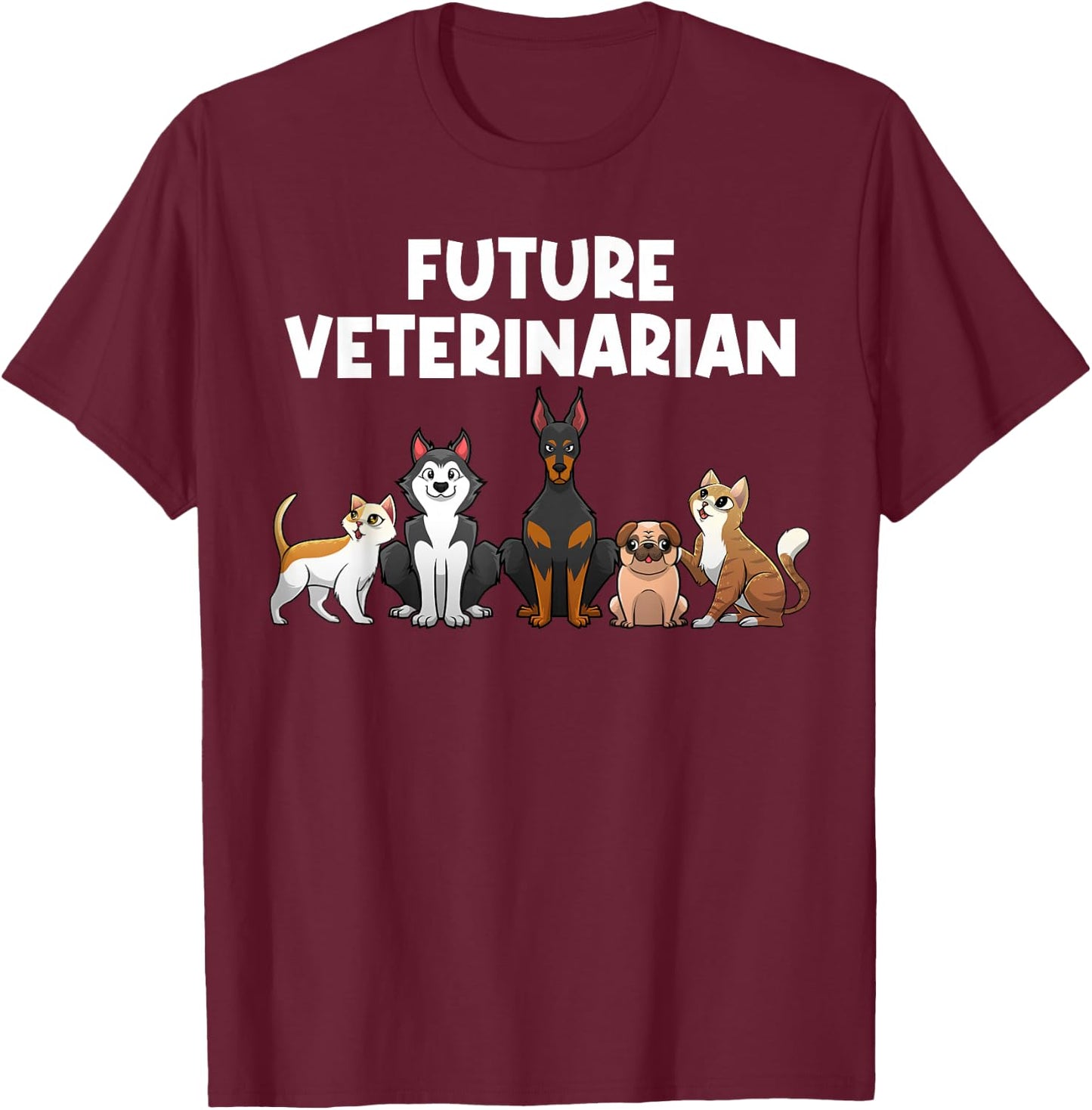 Future Veterinarian Boy Girl Veterinary Assistant Technician T-Shirt - T-Shirt | Maroon