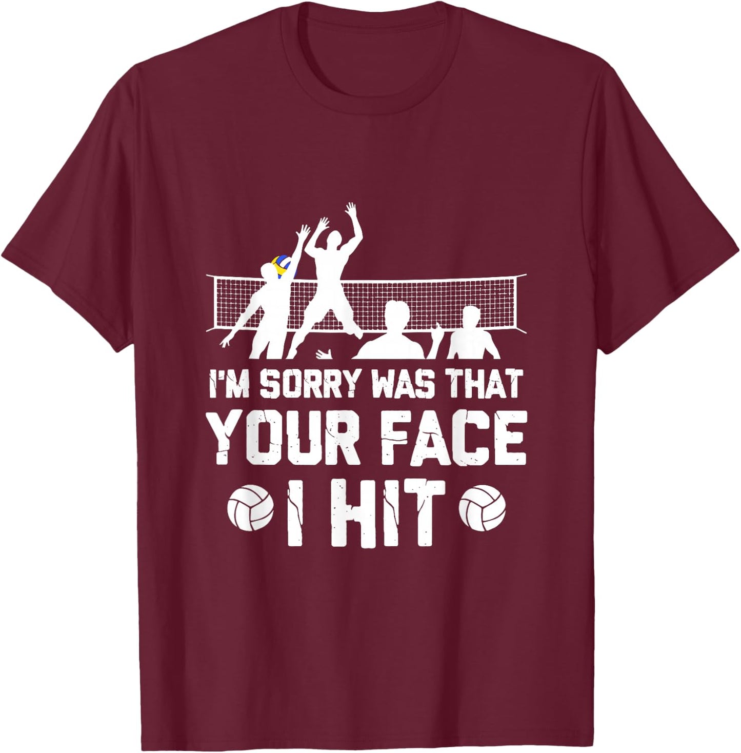 Volleyball Player - Funny Beach Volleyball Small T-Shirt - T-Shirt | Maroon