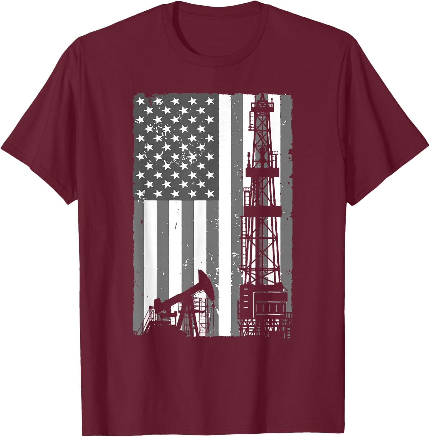 Cool Oil Field Art Women Oilfield Drilling Lovers T-Shirt - T-Shirt | Maroon