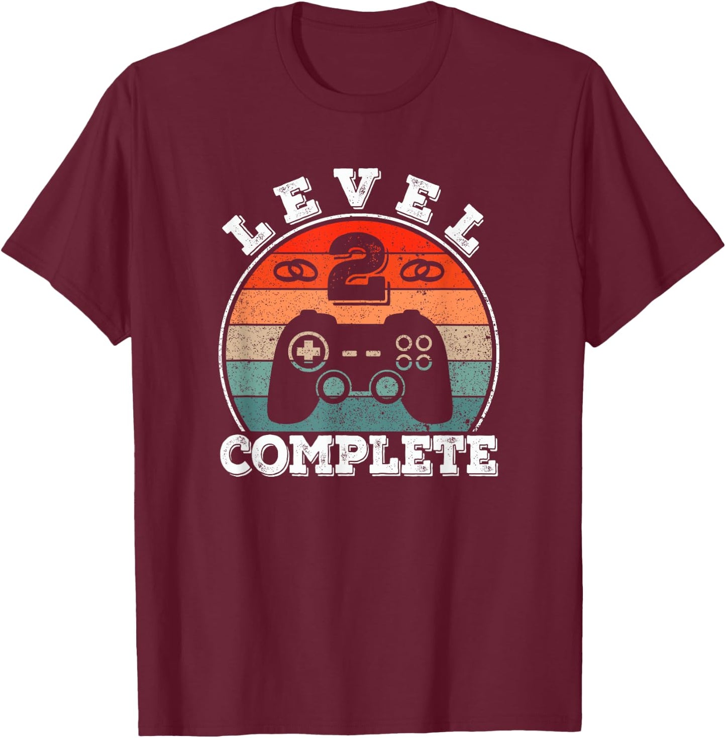 2 Years Marriage Anniversary 2 Year Married Level 2 Complete T-Shirt - T-Shirt | Maroon