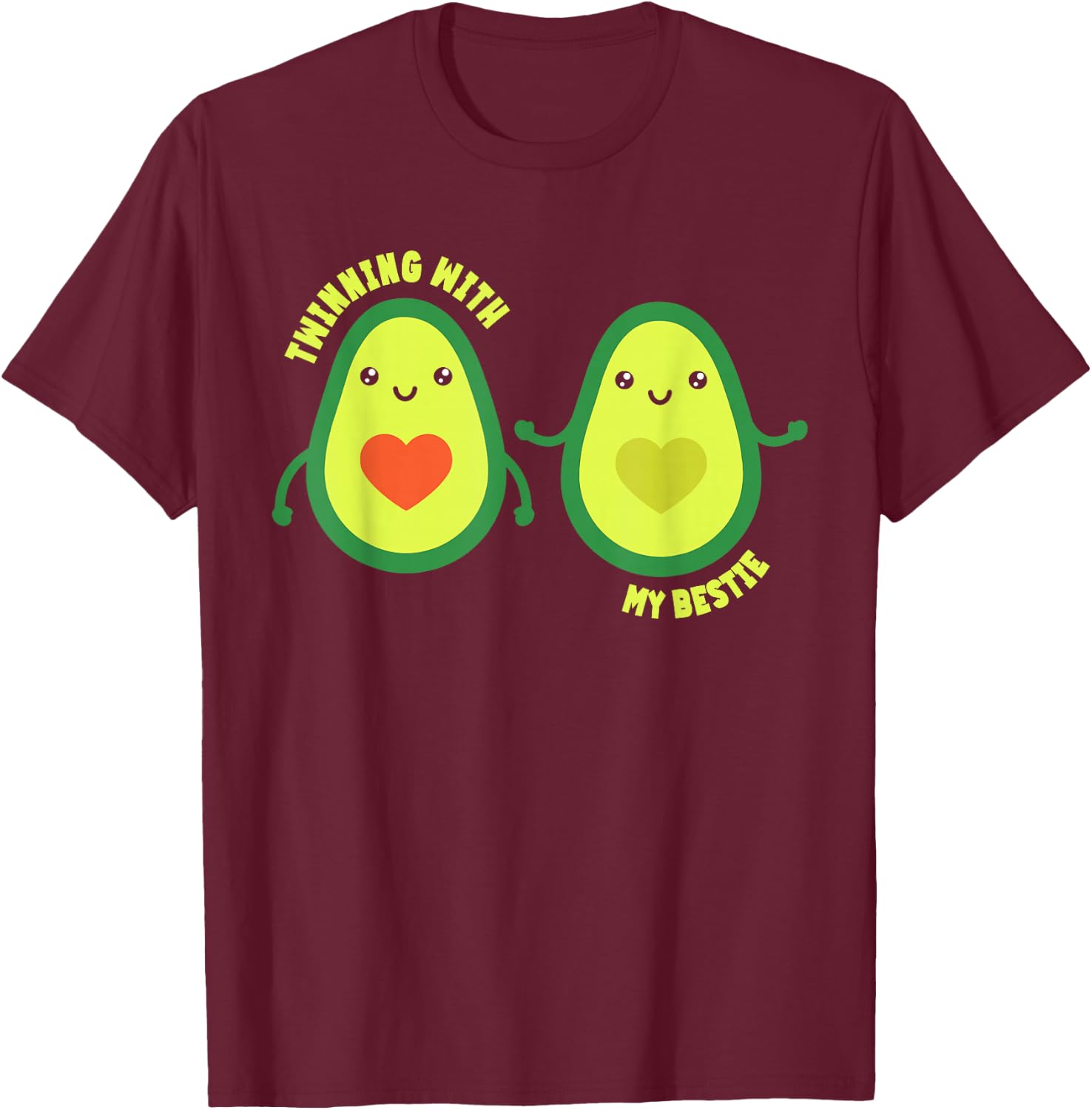 Twinning With My Bestie Friends Matching Friendship T-Shirt - T-Shirt | Maroon