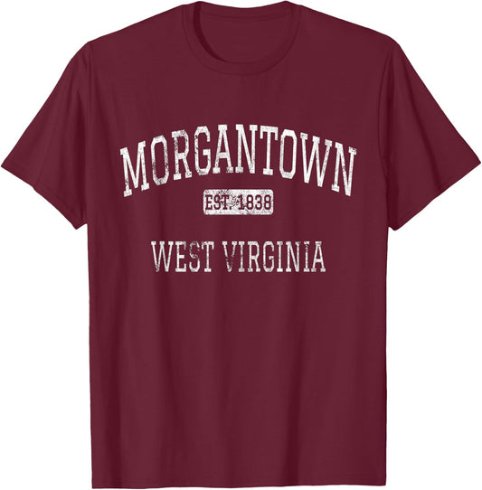 Morgantown West Virginia WV Vintage T-Shirt - T-Shirt | Maroon