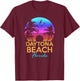 DAYTONA BEACH FLORIDA Vintage Sunset Summer Vibe Graphic Women Girls Kids T-Shirt - T-Shirt | Maroon