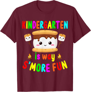 Back to School Kindergarten is way S'more Fun Kids Teachers T-Shirt - T-Shirt | Maroon