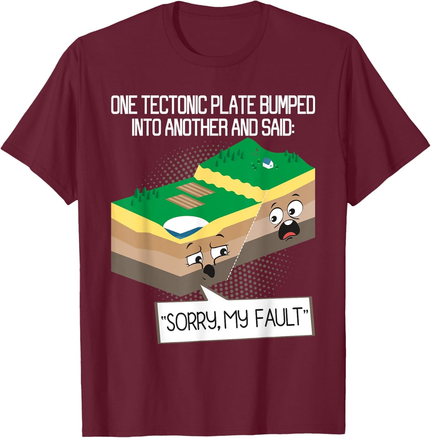 Tectonic Plate - Geology Earth Science Teacher Seismology T-Shirt - T-Shirt | Maroon