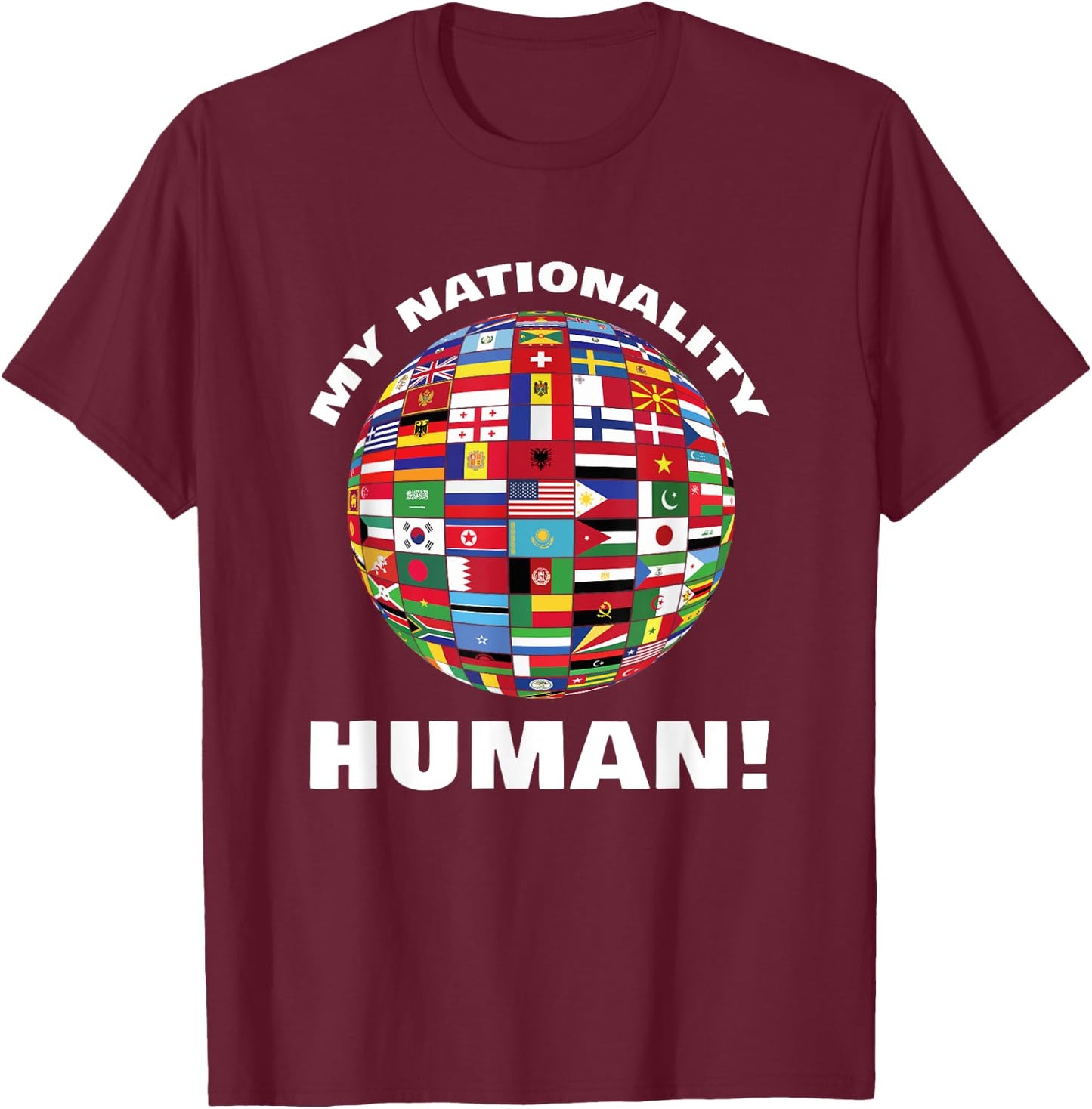 My nationality people flags country countries T-Shirt - T-Shirt | Maroon