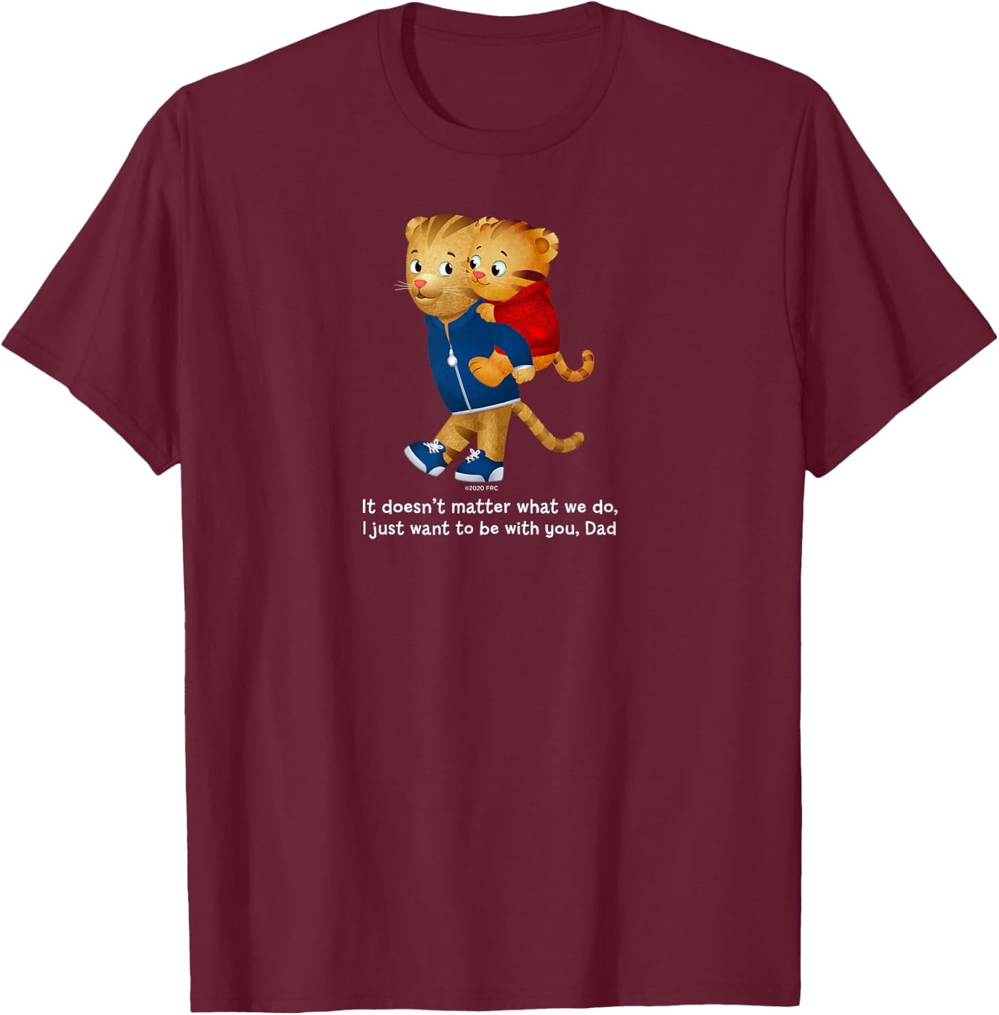 Daniel and Dad Tiger (Dark Shirt) T-Shirt - T-Shirt | Maroon