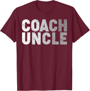 Coach Uncle Soccer Football Basketball Coach Father's Day T-Shirt - T-Shirt | Maroon